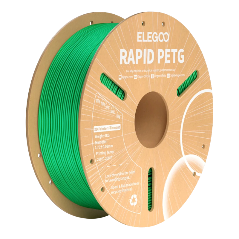 Філамент (пластик) для 3D принтера ELEGOO Rapid PETG 1кг, 1.75мм, зелений (50.203.0220)